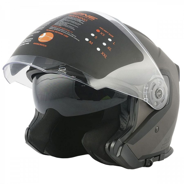 Шлем открытый со стеклом ORIGINE PALIO Techy, черный/титановый